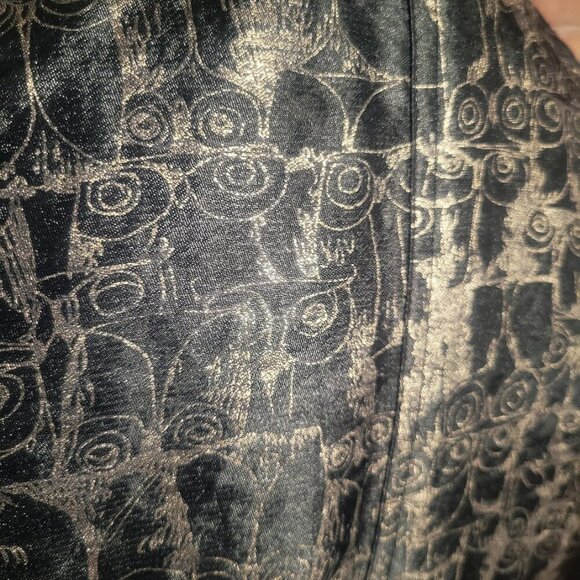 Chico's Black & Gold Owl-Patterned Metallic Blazer - Size 1 (Med/8) - Picture 5 of 12